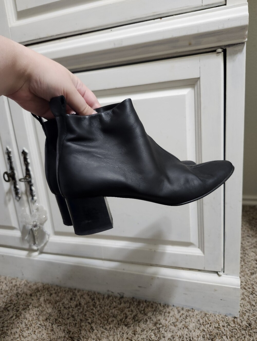 Everlane Genuine Black Leather Ankle Boots with Block Heel 6.5